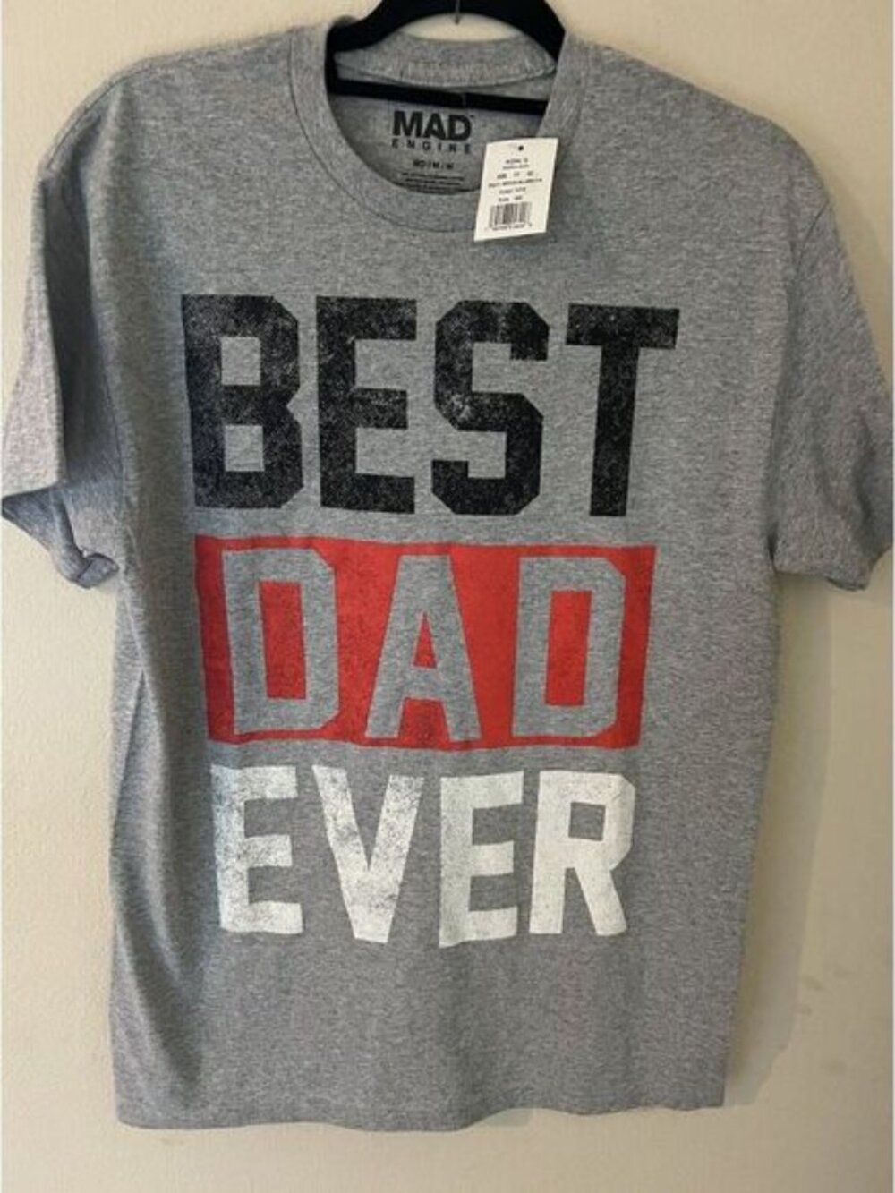 Best Dad Ever Size Medium‎ Heather Gray Tshirt NWT